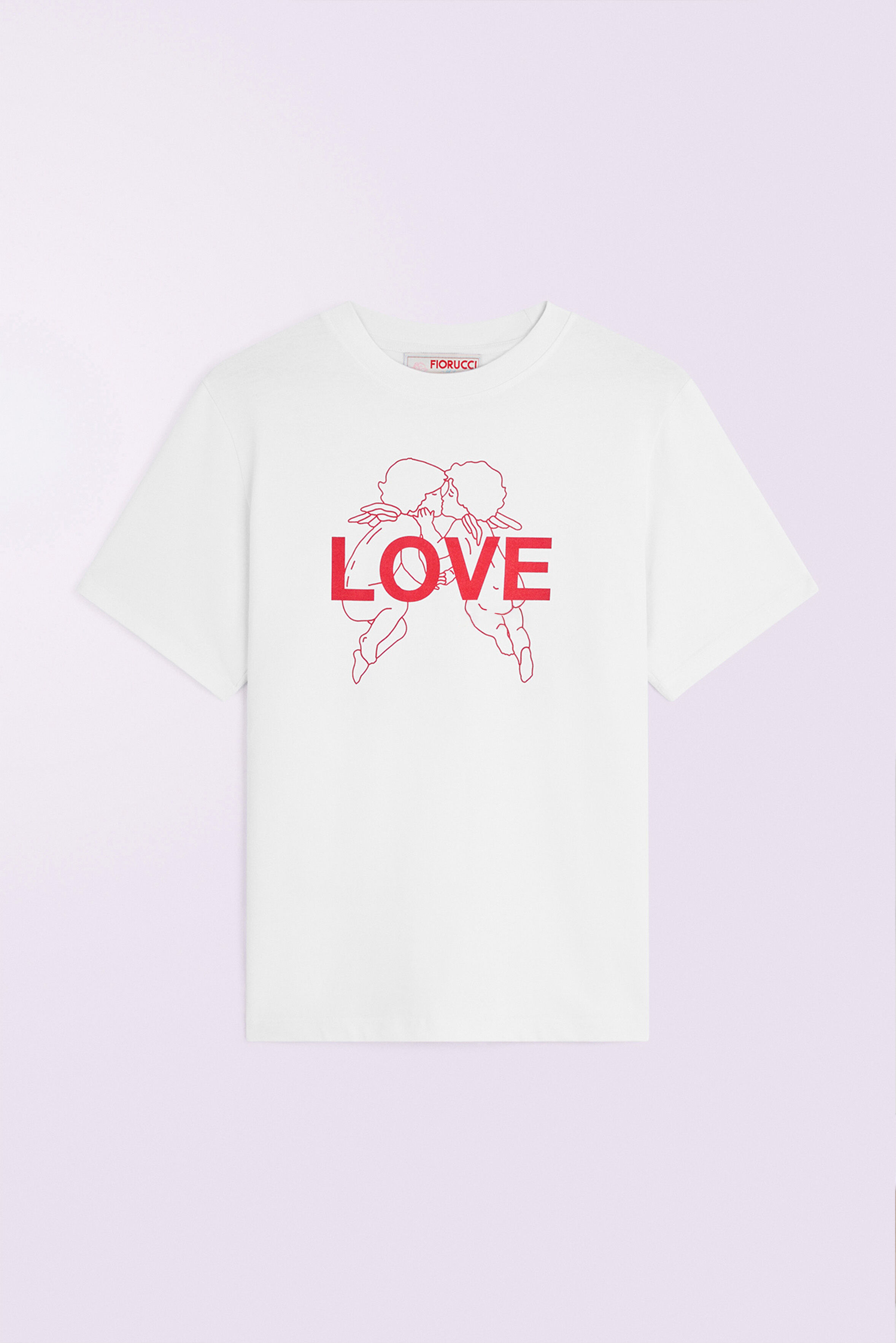 Kissing Angels Love Print Regular T-Shirt White
